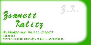 zsanett kalitz business card